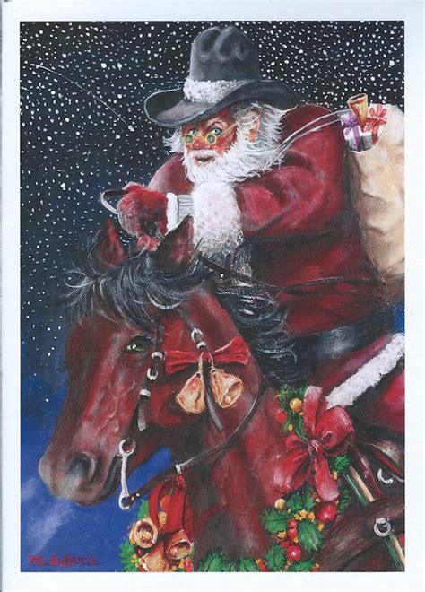 Items similar to Cowboy Santa Christmas Card on Etsy