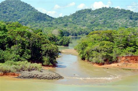 Landscape of the Panama Canal. Stock Photo - Image of landscape, ship: 149034300