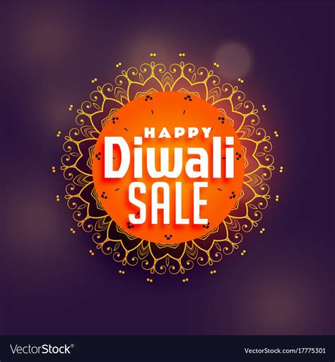 Happy diwali sale background with mandala Vector Image