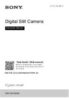 Sony Cyber-shot RX100 IV Printed Manual