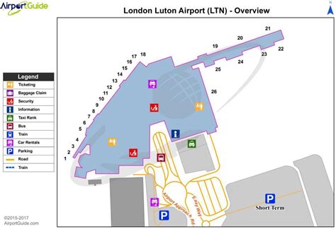 Luton airport map - Airport of Luton (England)