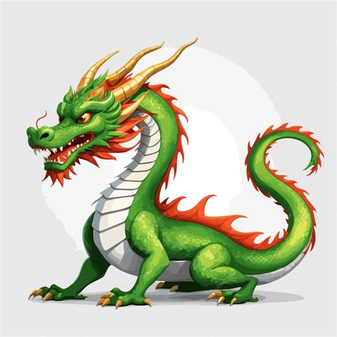 Premium Vector | Chinese dragon vector on white background