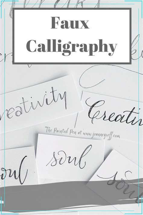 Faux Calligraphy - A turorial with interesting words with The Painted Pen