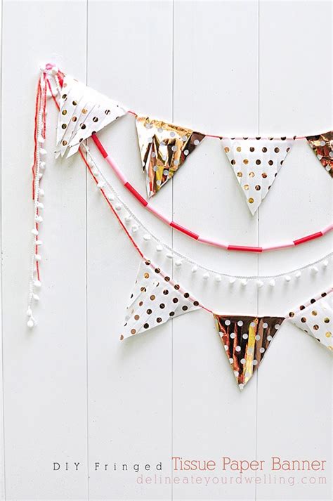 DIY Fringed Tissue Paper Banner - Delineate Your Dwelling