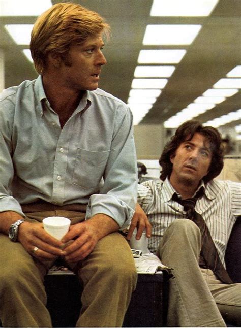 Robert Redford and Dustin Hoffman during the filming of All the ...