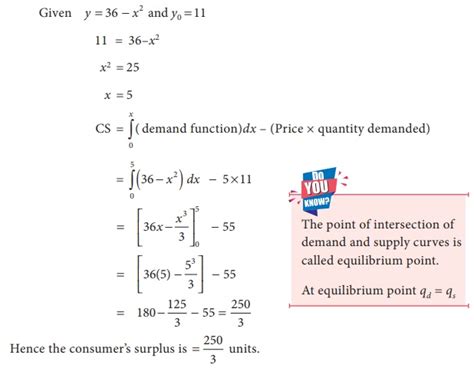 Integration: Consumer’s surplus - Example Solved Problems with Answer, Solution, Formula