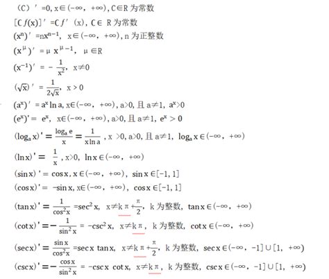 常见导数整理大全表 - 哔哩哔哩