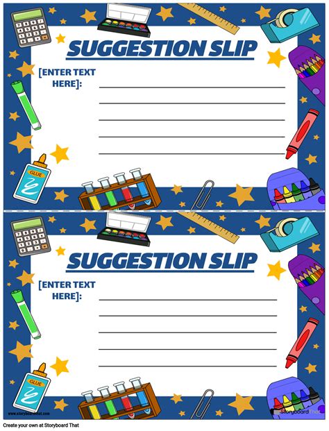 Suggestion Slip 5 Storyboard af worksheet-templates