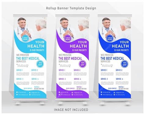 Premium Vector | Medical roll up banner template design