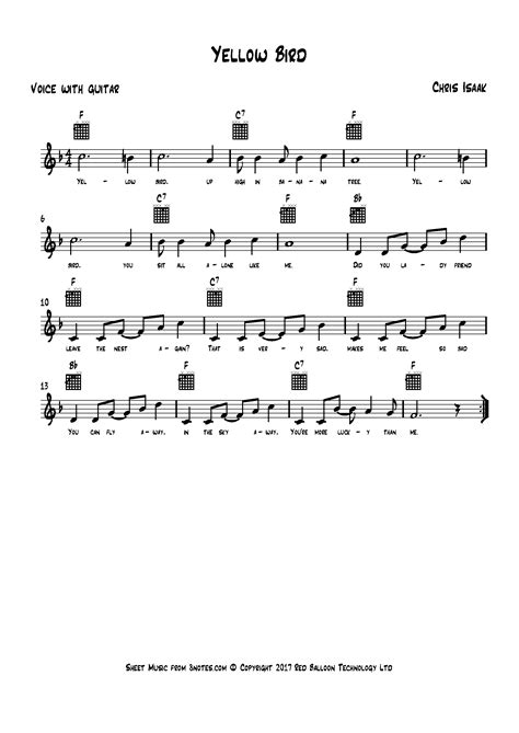 Yellow Bird Sheet music for Lead Sheets - 8notes.com