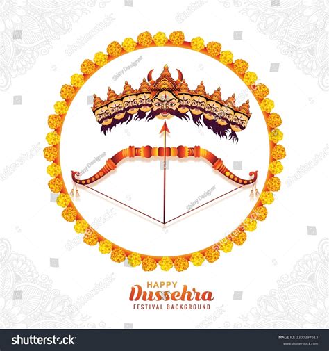 Happy Dussehra Celebration Angry Ravan Ten Stock Vector (Royalty Free ...