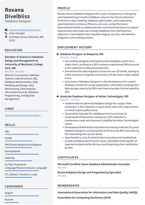 Database Designer Resume Examples and Templates | ResumeCat