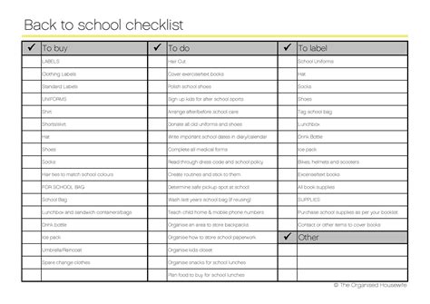 {Free Printable} Back to school Organising Checklist - The Organised Housewife