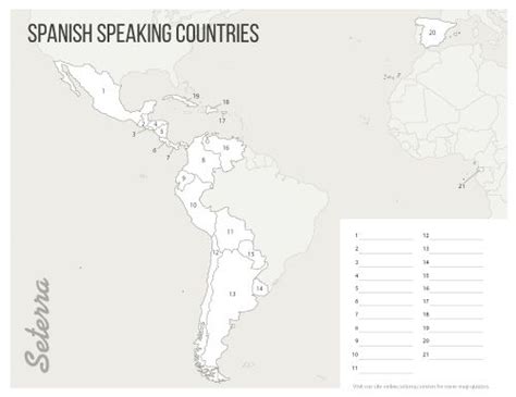 Printable Spanish speaking countries map quiz (pdf) | How to speak ...