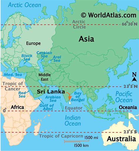 Sri Lanka Latitude, Longitude, Absolute and Relative Locations - World Atlas