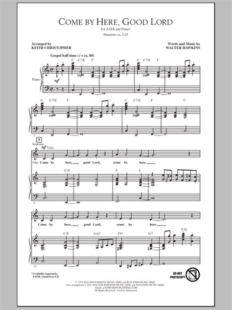 Come By Here, Good Lord | Sheet Music Direct