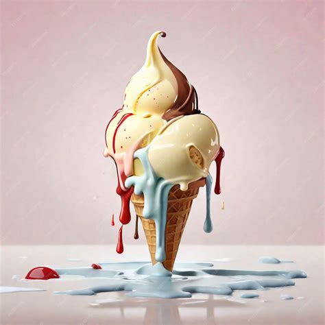 Premium Photo | Melting ice cream