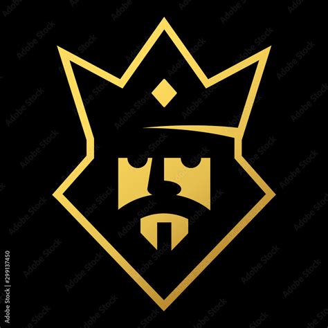 Gold king logo - vector illustration, emblem design on black background ...