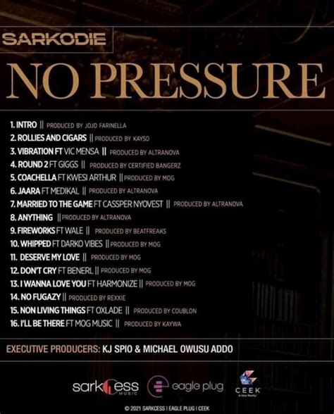 Download MP3: Sarkodie – No Pressure (Full Album)