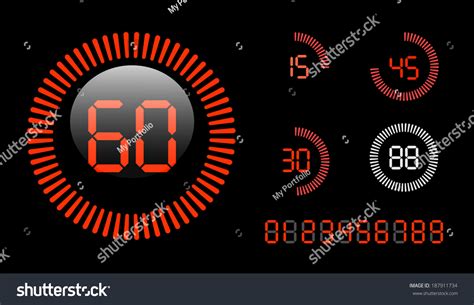 Vector Digital Countdown Timer Isolated On Stock Vector (Royalty Free ...