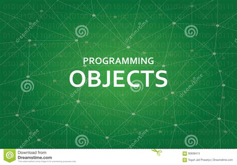 Programming Objects Concept Illustration White Text Illustration With Green Constellation Map As ...