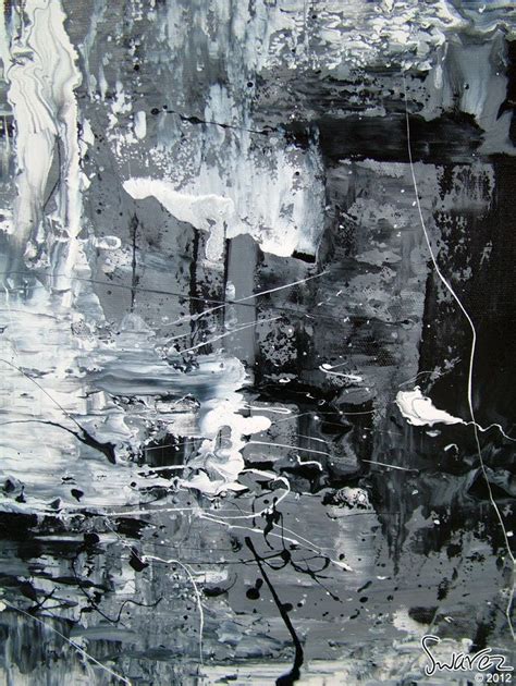 Black and white abstract art | Monochromatic abstract painting