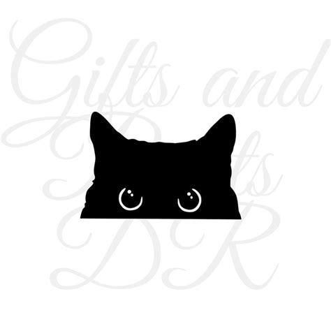 Staring Cat Sticker Peeking Cat Sticker Fun Kitty Kitten - Etsy