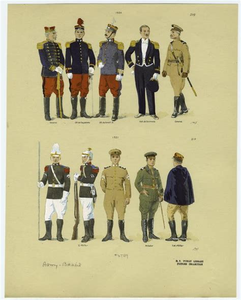 Brazilian military uniforms, 1920 and 1921 - NYPL Digital Collections