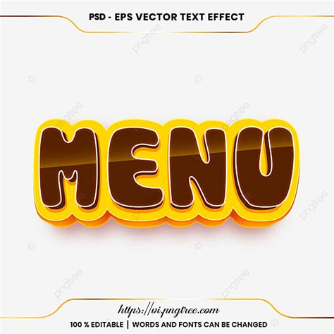 Beauty Text Effect Vector Design Images, Beautiful Menu Text Effect ...