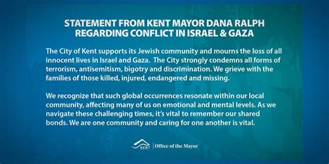 Kent Mayor Dana Ralph releases statement regarding recent conflict in Israel & Gaza - iLoveKent