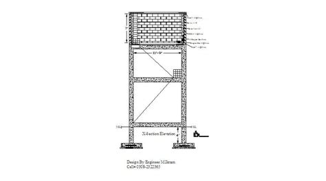Over Head Water Tank Elevation Detail.Download now. - Cadbull