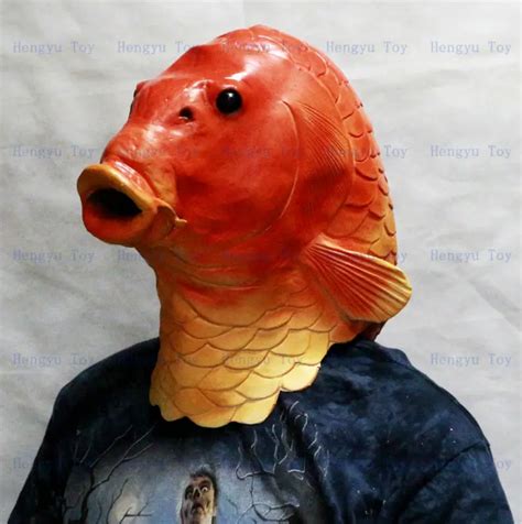 Rubber Latex Funny Wacky Red Fish Mask for Halloween Party Prop ...