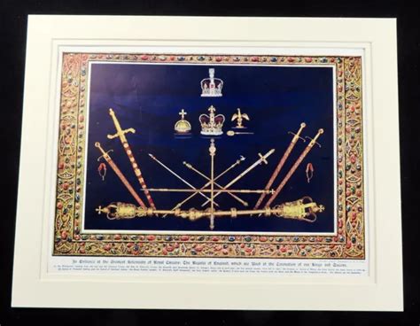 THE BRITISH CROWN Jewels Coronation Ceremony Regalia Sceptre Antique Print 1911 £58.00 - PicClick UK