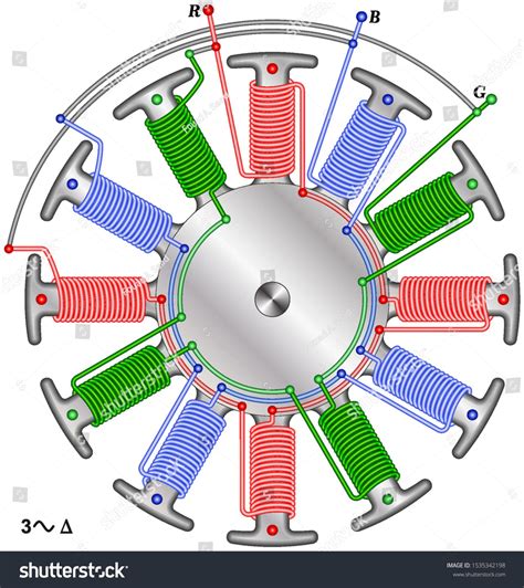 Three-phase Motor Winding Diagram Delta Connection Stock Vector (Royalty Free) 1535342198 ...