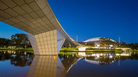 Adelaide Oval, River Torrens and footbridge, Australia