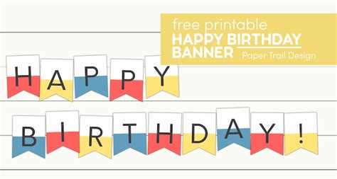 Colorful Happy Birthday Banner Printable - Paper Trail Design