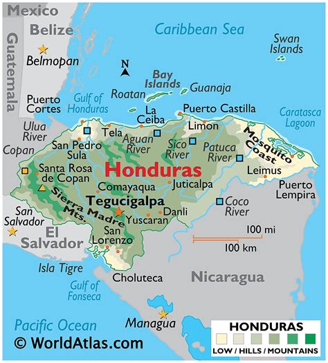 Honduras Map With Capital - img-extra