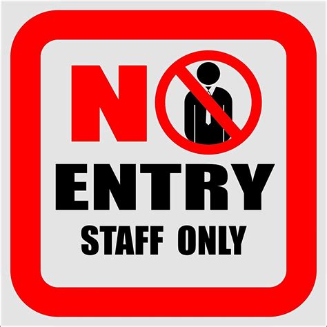 Buy Paper Plane Design No Entry Staff Only Office Sign Board for School ...