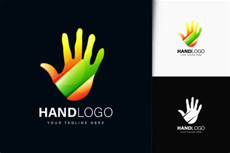 Hand Logo Design with Gradient Graphic by aglonemadesign · Creative Fabrica