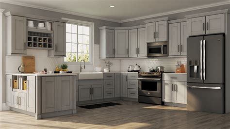 Shaker Specialty Cabinets in Dove Gray – Kitchen – The Home Depot