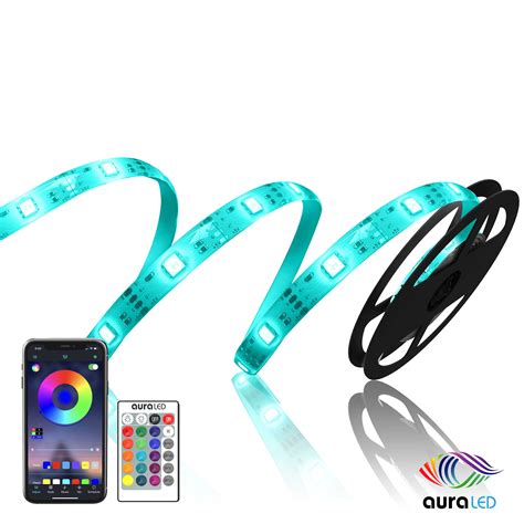 AuraLED Remote-Controlled LED Mood Light Strip with Smartphone App - Walmart.com