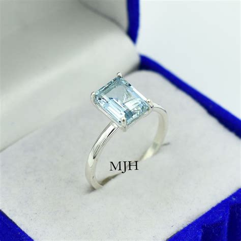 Natural Aquamarine Ring Vintage Aquamarine Ring March - Etsy | Aquamarine ring vintage ...