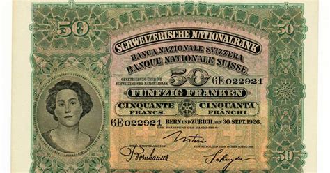 Switzerland banknotes 50 Swiss Francs banknote of 1926|World Banknotes ...