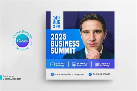 Business Conference Social Media Post Design Canva Template