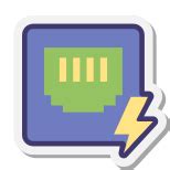 Power Over Ethernet icon in Stickers Style