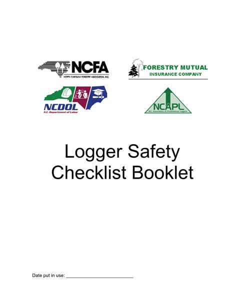 Logger Safety Checklist Booklet Order Form - DocsLib