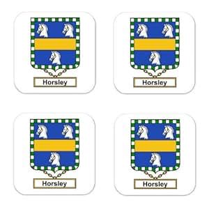 Amazon.com: Horsley Family Crest Square Coasters Coat of Arms Coasters ...