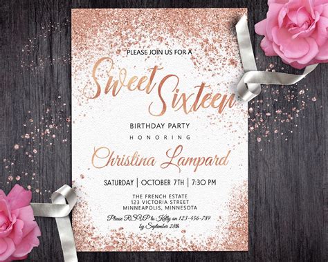 Free Sweet 16 Birthday Invitations The Best Collection Of Images Of Digital Sweet Sixteen Party ...