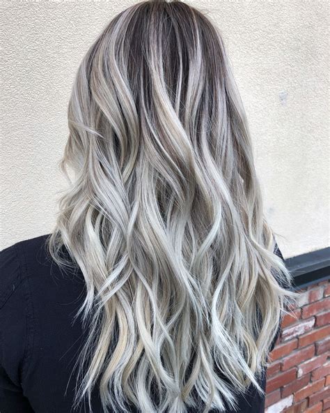 Icy blonde with shadow root . . . . #Balayage #hairpainting #longhair # ...