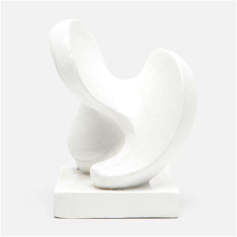 Abstract White Concrete Sculpture - Mecox Gardens